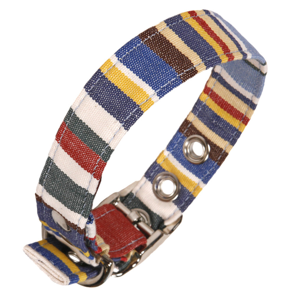 Creature Clothes Deckchair Stripe Dog Collar - PurrfectlyYappy
