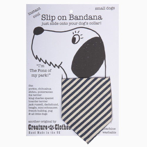 Creature Clothes Blue Stripe Slip-on Dog Bandana - PurrfectlyYappy