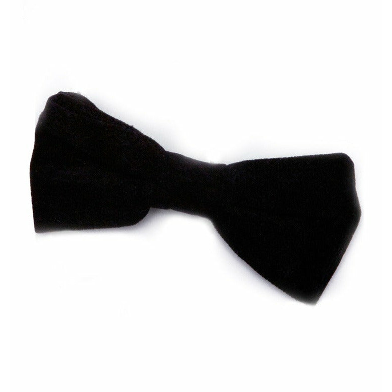 Creature Clothes Black Faux Suede Dog Bow Tie - PurrfectlyYappy