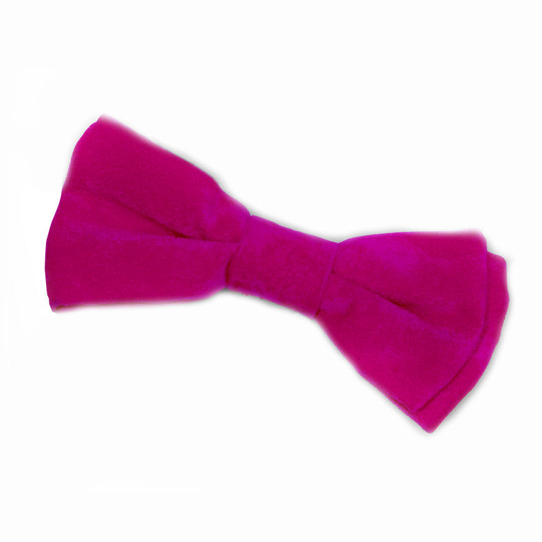 Creature Clothes Pink Faux Suede Dog Bow Tie - PurrfectlyYappy