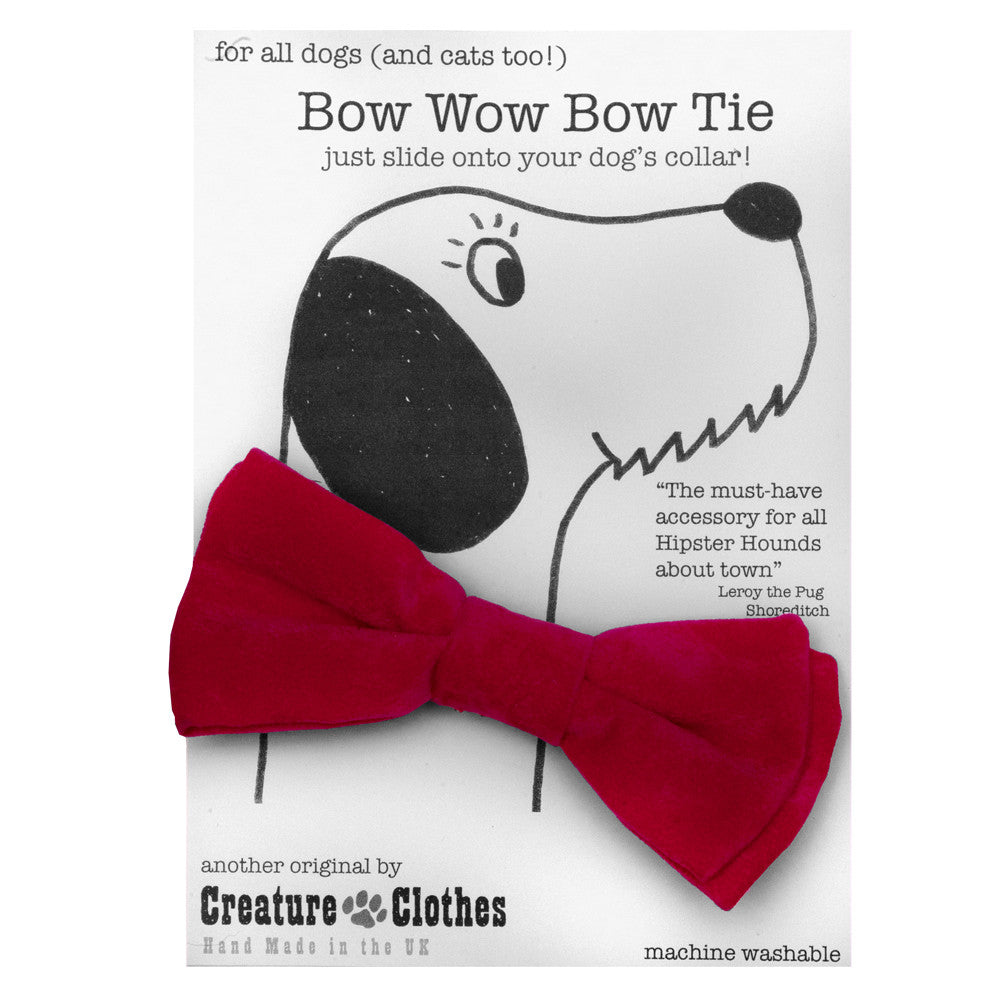 Creature Clothes Red Dog Bow Tie - PurrfectlyYappy