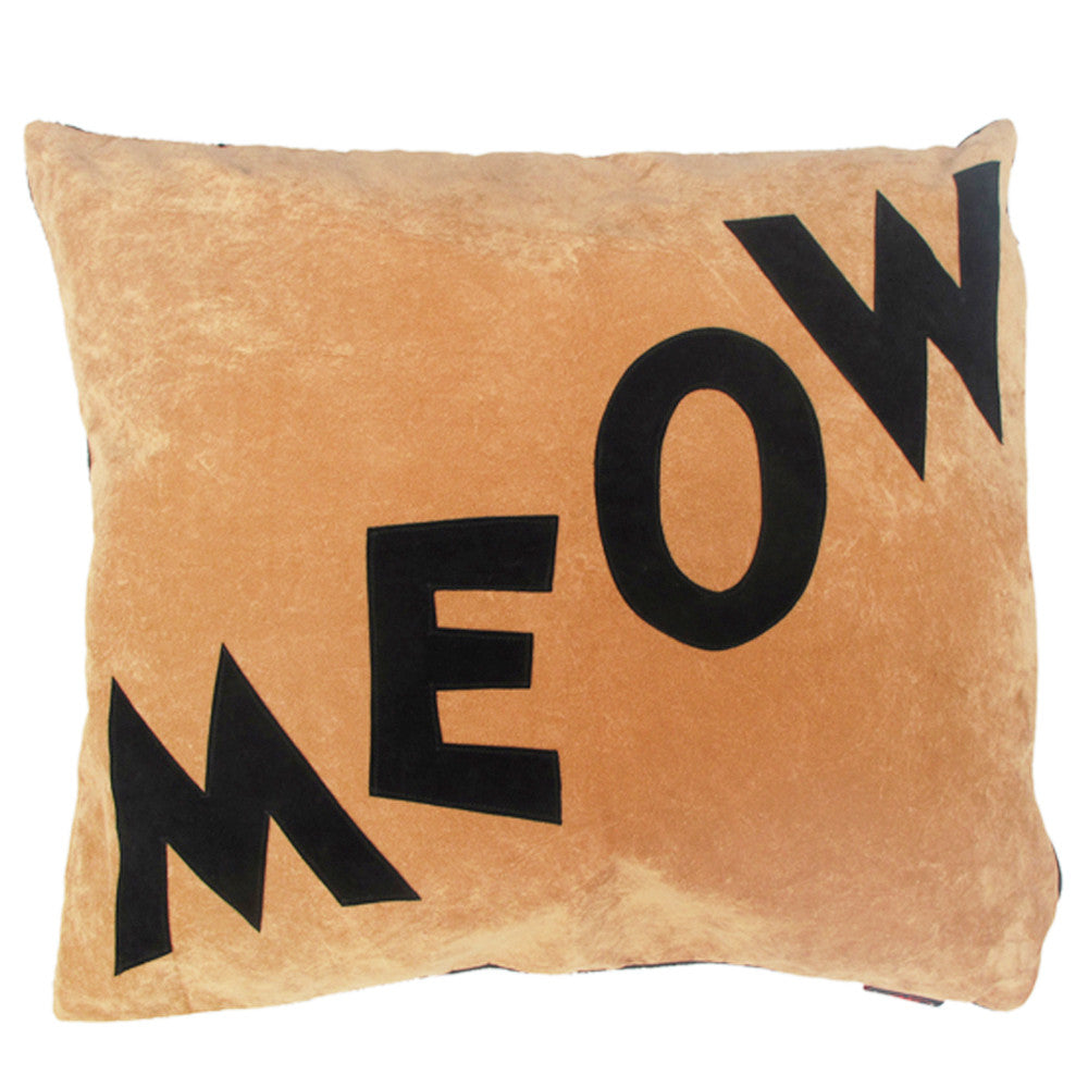 Creature Clothes Cat Nappa Cat Bed in Tan Meow Print - PurrfectlyYappy