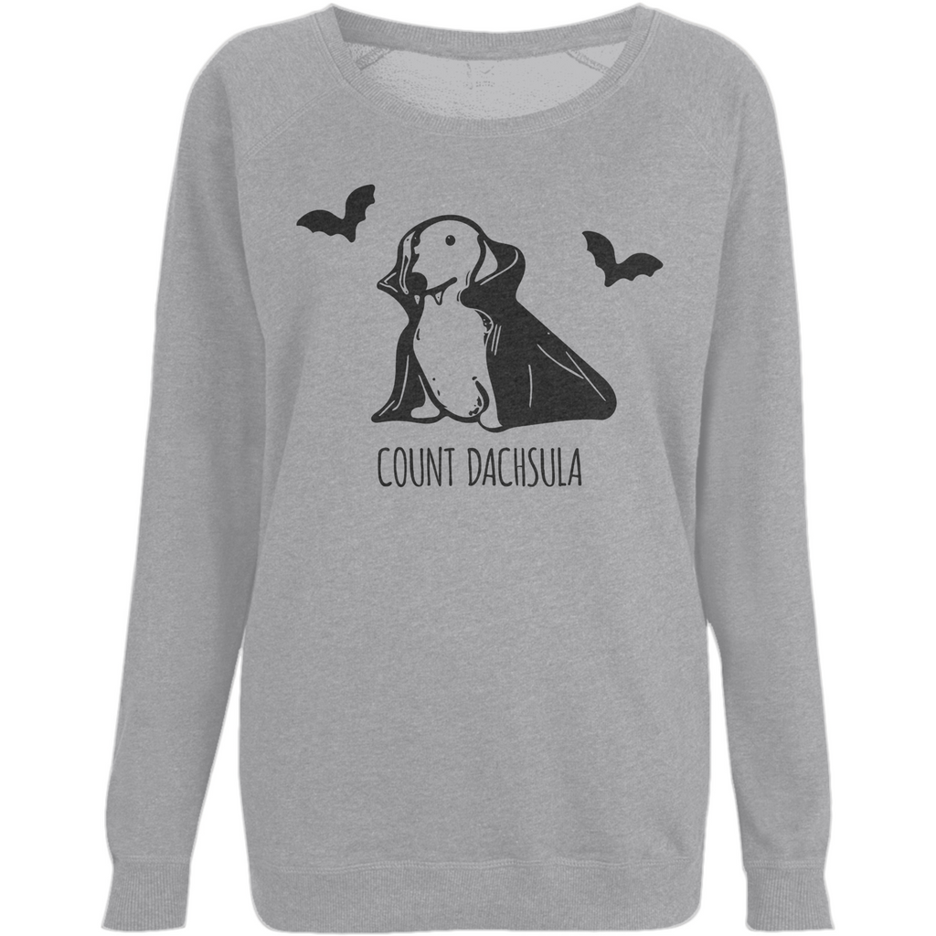 Women's Count Dachsula Organic Cotton Sweatshirt in Grey - PurrfectlyYappy