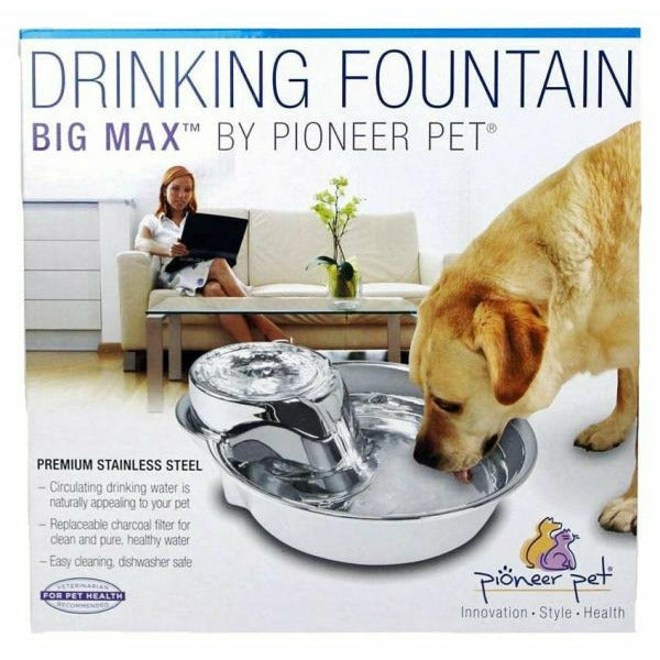 Pioneer Pet Big Max S/Steel Water Fountain - Pioneer Pet - PurrfectlyYappy 