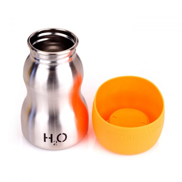 Water Bottle For Dogs H2O4K9 9.5oz Stainless Steel - Orange - H2O4K9 - PurrfectlyYappy 