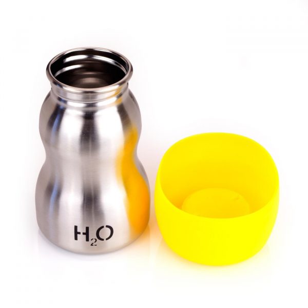 Water Bottle For Dogs H2O4K9 9.5oz Stainless Steel -Yellow - H2O4K9 - PurrfectlyYappy 
