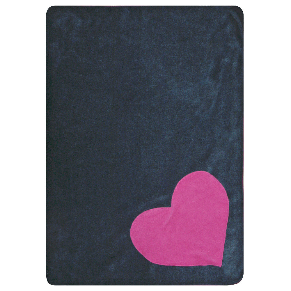 Creature Clothes Fleecy Pink Heart Cat Blanket in Grey - PurrfectlyYappy