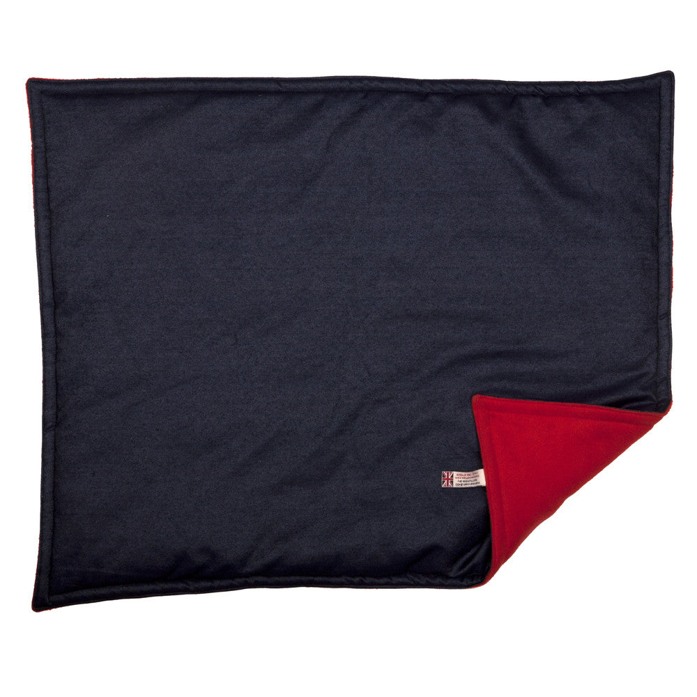 Creature Clothes Padded Blanket in Denim with Red Fleece - PurrfectlyYappy