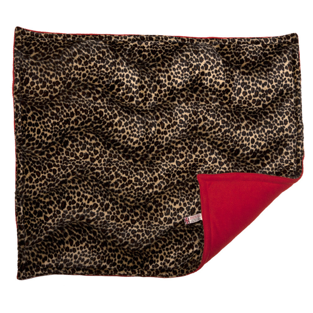 Creature Clothes Padded Blanket in Leopard with Red Fleece - PurrfectlyYappy