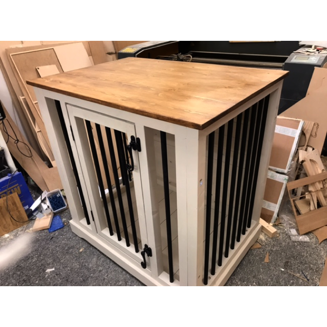 Handmade Custom Luxury Wooden Dog Crate Furniture