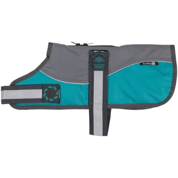 Outhwaite Reflective Grey/Teal Padded Harness Coat w/o collar - Outhwaite - PurrfectlyYappy 