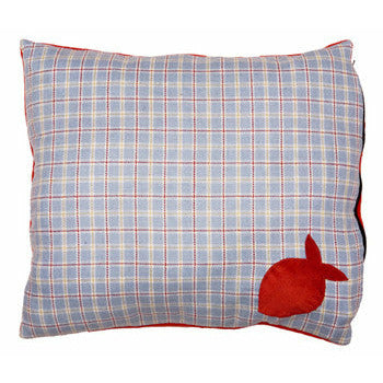 Creature Clothes Cat Nappa Cat Bed in Light Blue Check - PurrfectlyYappy